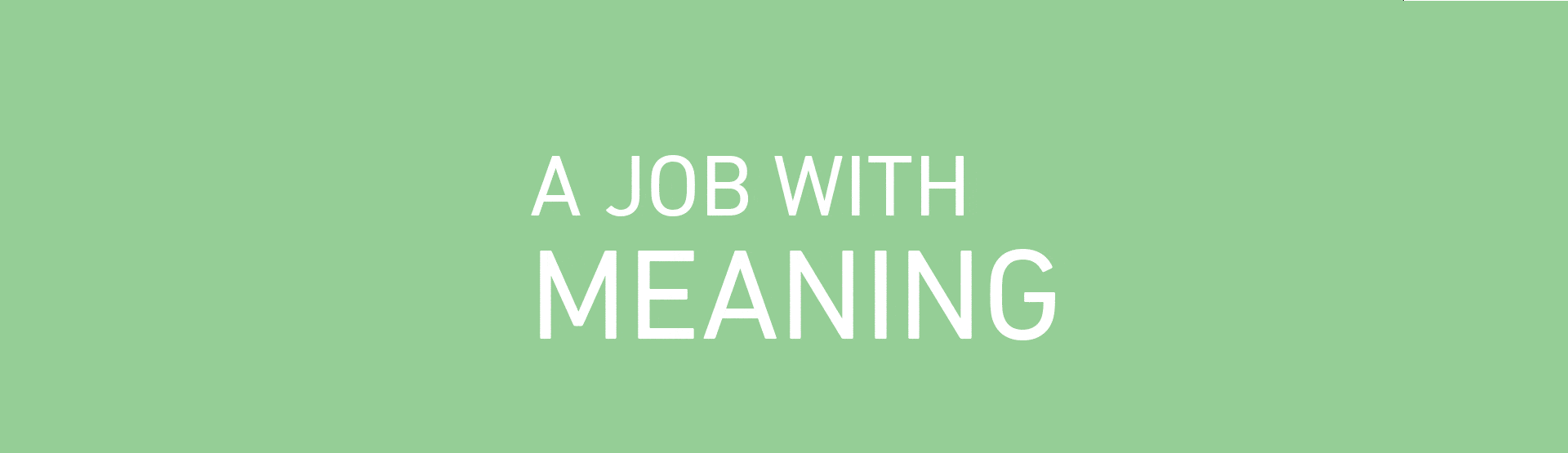 A job with meaning