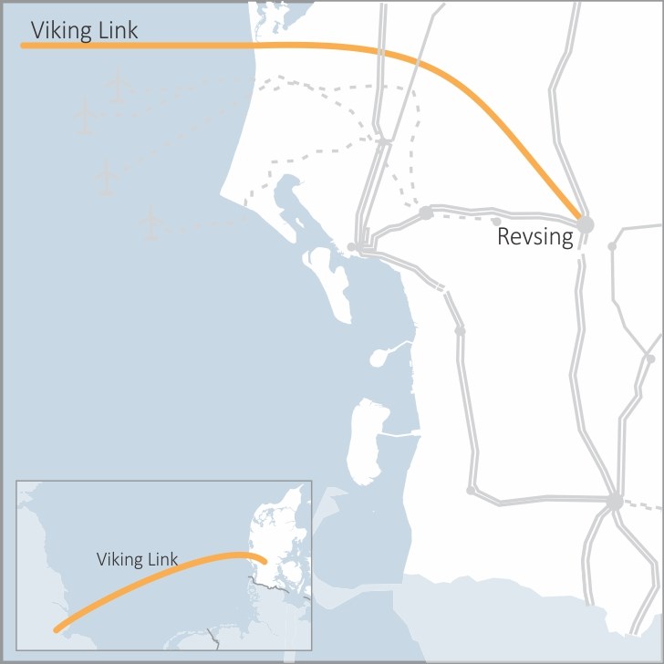 Map showing Viking Link